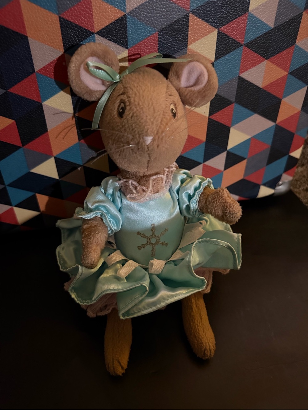 Rare Vintage American Girl Angelina Ballerina Mouse Plush in Blue Dress